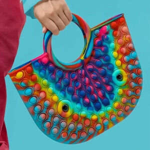 Push bubble pop tote hand bag silicone